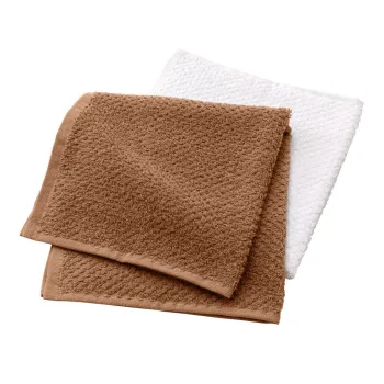 Prosoape albe/teracota 2 buc. din bumbac din frotir 50x50 cm Gourmet - douceur d'interieur imagine