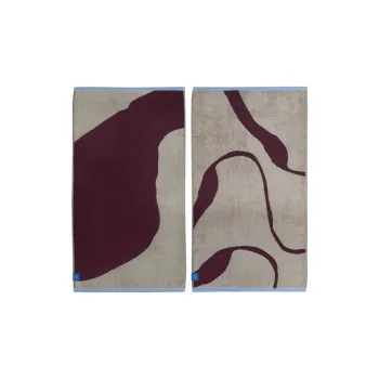 Prosoape burgundy/grej 2 buc. din bumbac organic din frotir 40x55 cm Nova Arte aEURMette Ditmer Denmark imagine