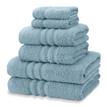 Prosoape de baie albastre 6 buc. din bumbac din frotir Zero Twist - Catherine Lansfield imagine