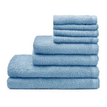 Prosoape de baie albastre 8 buc. din bumbac cu uscare rapida/din frotir Quick Dry - Catherine Lansfield imagine