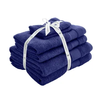Prosoape de baie albastru-inchis 6 buc. din bumbac din frotir Anti-Bacterial - Catherine Lansfield imagine