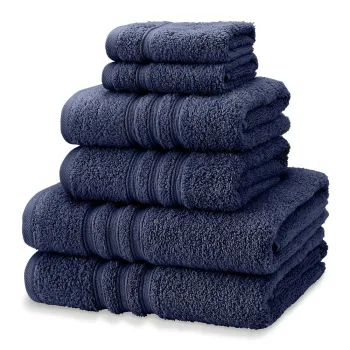 Prosoape de baie albastru-inchis 6 buc. din bumbac din frotir Zero Twist - Catherine Lansfield imagine