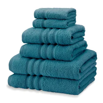 Prosoape de baie albastru-verde 6 buc. din bumbac din frotir Zero Twist - Catherine Lansfield imagine