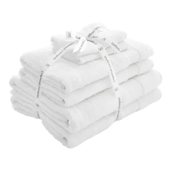 Prosoape de baie albe 6 buc. din bumbac din frotir Anti-Bacterial - Catherine Lansfield imagine