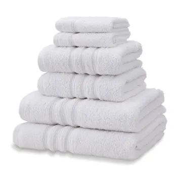 Prosoape de baie albe 6 buc. din bumbac din frotir Zero Twist - Catherine Lansfield imagine