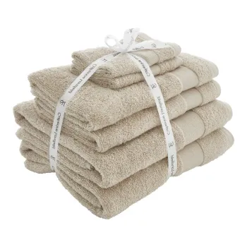 Prosoape de baie bej 6 buc. din bumbac din frotir Anti-Bacterial - Catherine Lansfield imagine