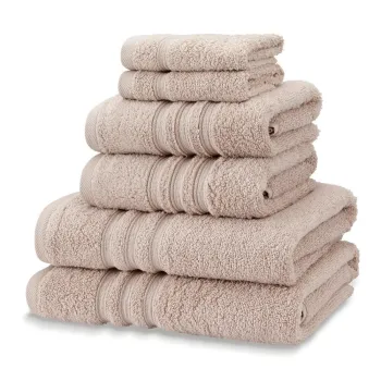 Prosoape de baie bej 6 buc. din bumbac din frotir Zero Twist - Catherine Lansfield imagine