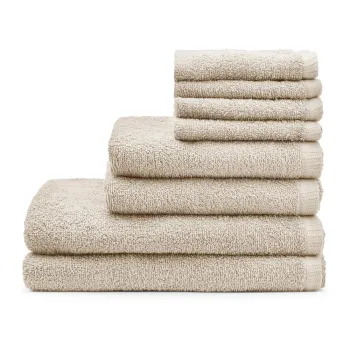 Prosoape de baie bej 8 buc. din bumbac cu uscare rapida Quick Dry - Catherine Lansfield imagine
