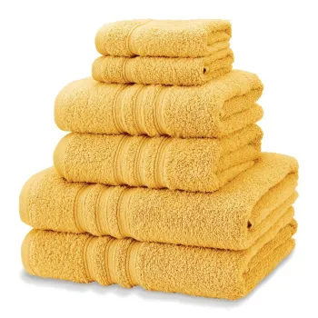 Prosoape de baie galbene 6 buc. din bumbac din frotir Zero Twist - Catherine Lansfield imagine