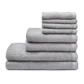 Prosoape de baie gri 8 buc. din bumbac cu uscare rapida/din frotir Quick Dry - Catherine Lansfield imagine