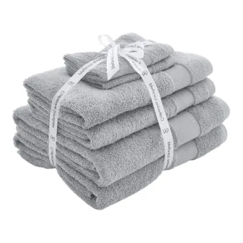 Prosoape de baie gri-deschis 6 buc. din bumbac din frotir Anti-Bacterial - Catherine Lansfield imagine