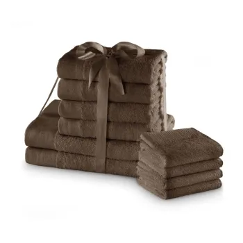 Prosoape de baie maro 10 buc. din bumbac din frotir Amari - AmeliaHome imagine