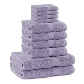 Prosoape de baie mov lavanda 10 buc. din bumbac din frotir Marina - Restilo imagine