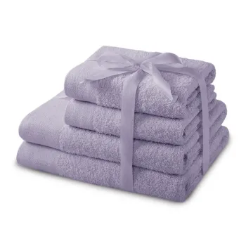 Prosoape de baie mov lavanda 4 buc. din bumbac din frotir Amari - Restilo imagine
