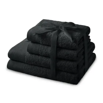 Prosoape de baie negre 4 buc. din bumbac din frotir Amari - Restilo imagine