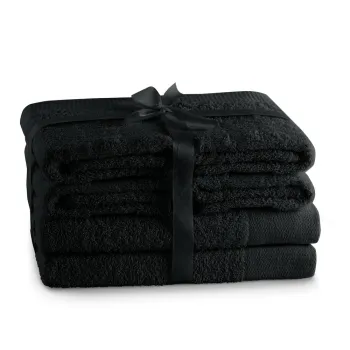 Prosoape de baie negre 6 buc. din bumbac din frotir Amari - Restilo imagine