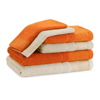 Prosoape de baie portocalii/bej 6 buc. din bumbac din frotir Bellis - Restilo imagine