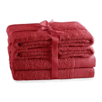 Prosoape de baie rosii 6 buc. din bumbac din frotir Amari - Restilo imagine