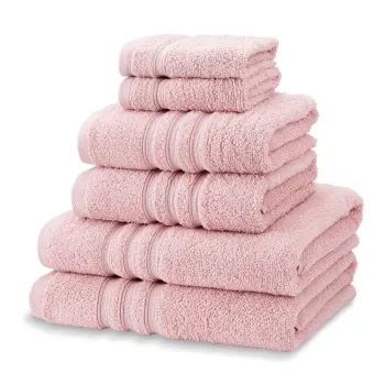 Prosoape de baie roz-deschis 6 buc. din bumbac din frotir Zero Twist - Catherine Lansfield imagine