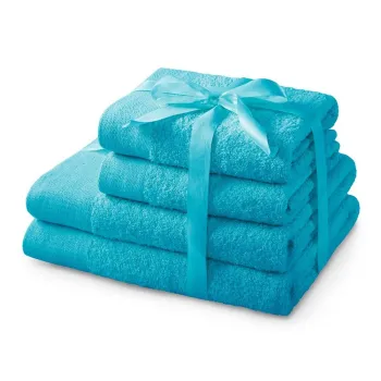 Prosoape de baie turcoaz 4 buc. din bumbac din frotir Amari - AmeliaHome imagine