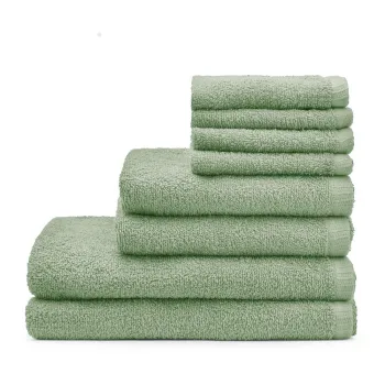 Prosoape de baie verzi 8 buc. din bumbac cu uscare rapidAf/din frotir Quick Dry aEURCatherine Lansfield imagine