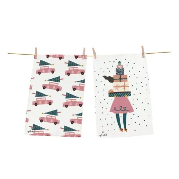 Prosoape de vase 2 buc. din bumbac 50x70 cm cu model de Craciun A Lots of Gifts - Butter Kings imagine