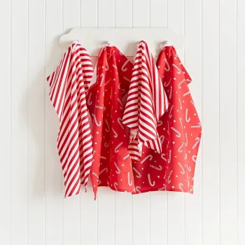 Prosoape de vase 4 buc. din bumbac 50x70 cm cu model de Craciun Candy Cane - Catherine Lansfield imagine