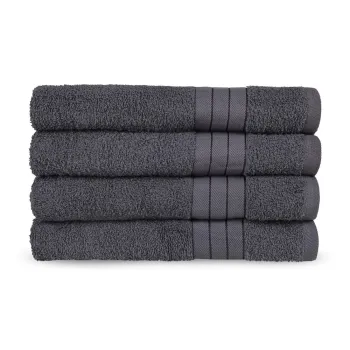 Prosoape gri-antracit 4 buc. din bumbac din frotir 50x100 cm - Good Morning imagine