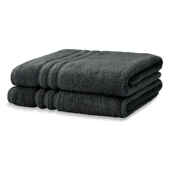 Prosoape gri-inchis 2 buc. din bumbac din frotir 90x140 cm Zero Twist - Catherine Lansfield imagine