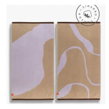 Prosoape mov lavanda/maro deschis 2 buc. din bumbac organic 50x90 cm Nova Arte - Mette Ditmer Denmark imagine