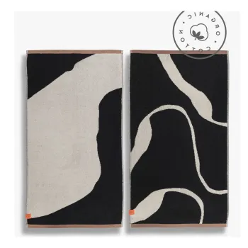 Prosoape negre-albe 2 buc. din bumbac organic 50x90 cm Nova Arte - Mette Ditmer Denmark imagine
