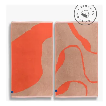 Prosoape portocalii/maro deschis 2 buc. din bumbac organic 50x90 cm Nova Arte - Mette Ditmer Denmark imagine