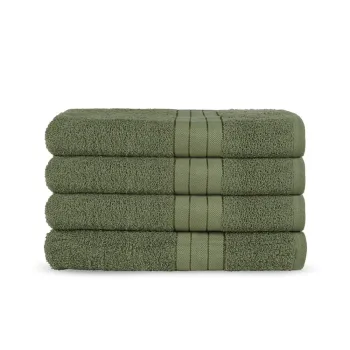 Prosoape verde-inchis 4 buc. din bumbac din frotir 50x100 cm - Good Morning imagine