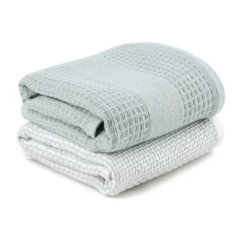 Prosoape verde-menta/gri 2 buc. gofrate 40x60 cm Betty - Foutastic imagine