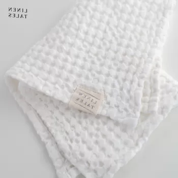 Prosop alb 50x70 cm Honeycomb - Linen Tales imagine