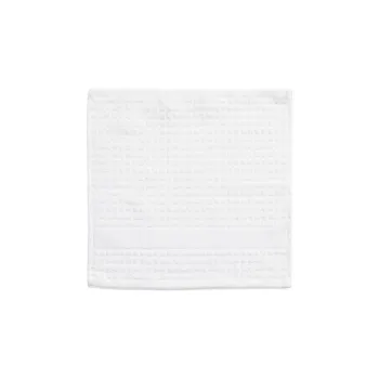 Prosop alb din bumbac organic din frotir 30x30 cm Check - JUNA imagine