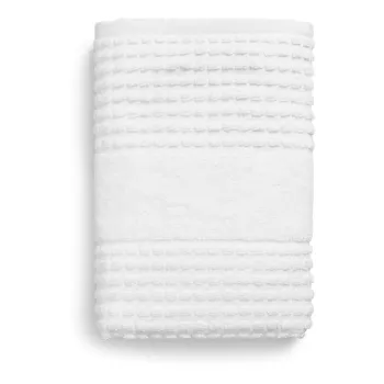 Prosop alb din bumbac organic din frotir 50x100 cm Check - JUNA imagine