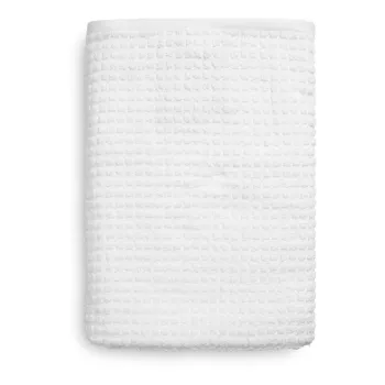 Prosop alb din bumbac organic din frotir 70x140 cm Check - JUNA imagine