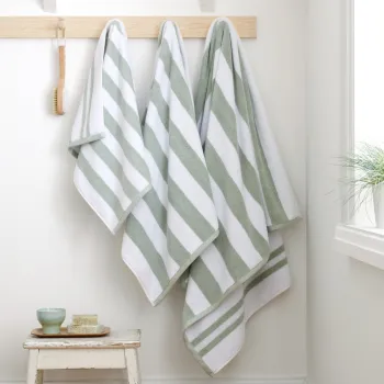 Prosop alb/gri din bumbac 50x85 cm Stripe Jacquard - Bianca imagine