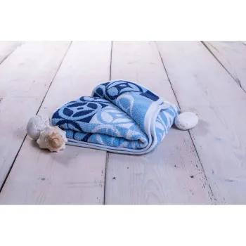 Prosop albastru din bumbac 70x140 cm Compass - JAHU collections imagine