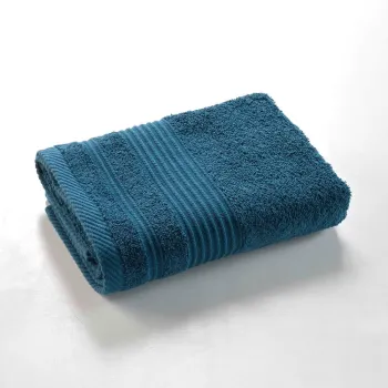 Prosop albastru inchis din bumbac din frotir 50x90 cm Tendresse - douceur d'interieur imagine