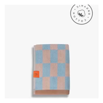 Prosop albastru/roz din bumbac organic 50x90 cm Retro - Mette Ditmer Denmark imagine