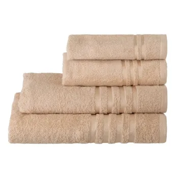 Prosop bej din bumbac din frotir 30x50 cm Simple - Casa Seleccion imagine