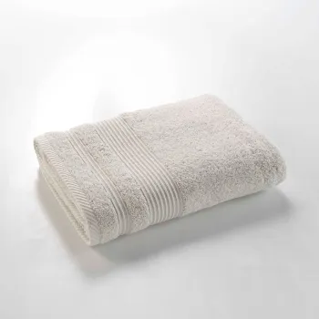 Prosop bej din bumbac din frotir 70x130 cm Tendresse - douceur d'interieur imagine