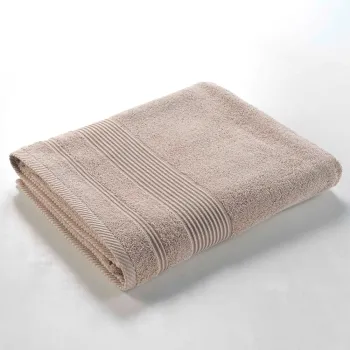 Prosop bej din bumbac din frotir 90x150 cm Tendresse - douceur d'interieur imagine