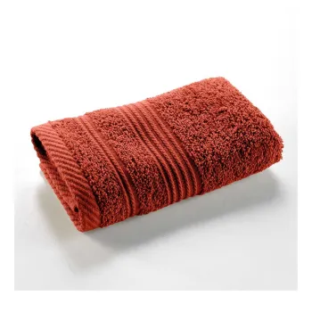 Prosop caramiziu din bumbac din frotir 30x50 cm Tendresse - douceur d'interieur imagine