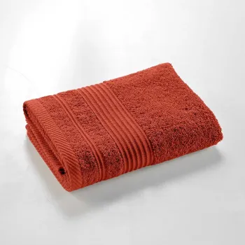 Prosop caramiziu din bumbac din frotir 50x90 cm Tendresse - douceur d'interieur imagine