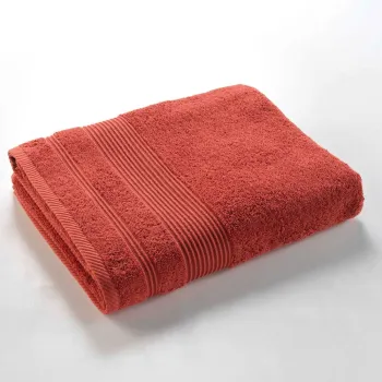 Prosop caramiziu din bumbac din frotir 90x150 cm Tendresse - douceur d'interieur imagine