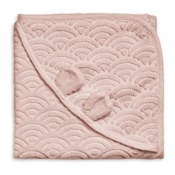 Prosop cu gluga pentru copii, roz prafuit din bumbac organic 80x80 cm Dusty Rose - Cam Cam Copenhagen imagine