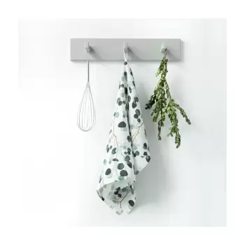 Prosop de bucatarie din in Linen Tales Eucalyptus, 65 x 45 cm, alb - verde imagine
